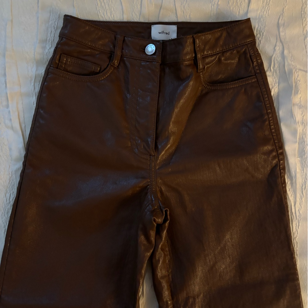 Aritzia Brown Leather Pants 00